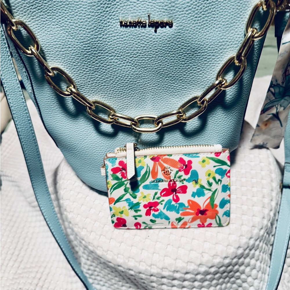 New nanette Lepore Crossbody/satchel, gold chain wallet included blue medium bag